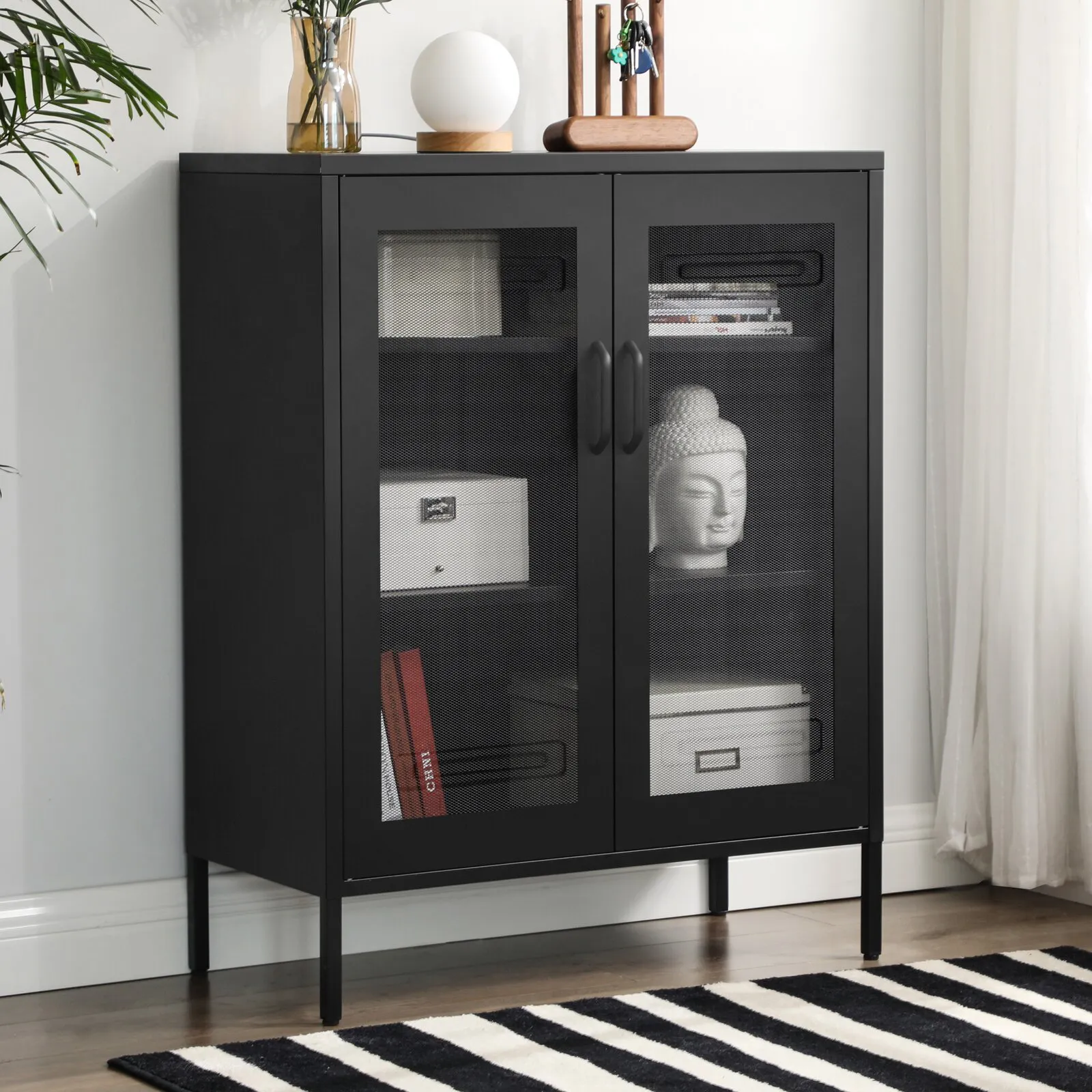 Mesh Door Sideboard Cabinet